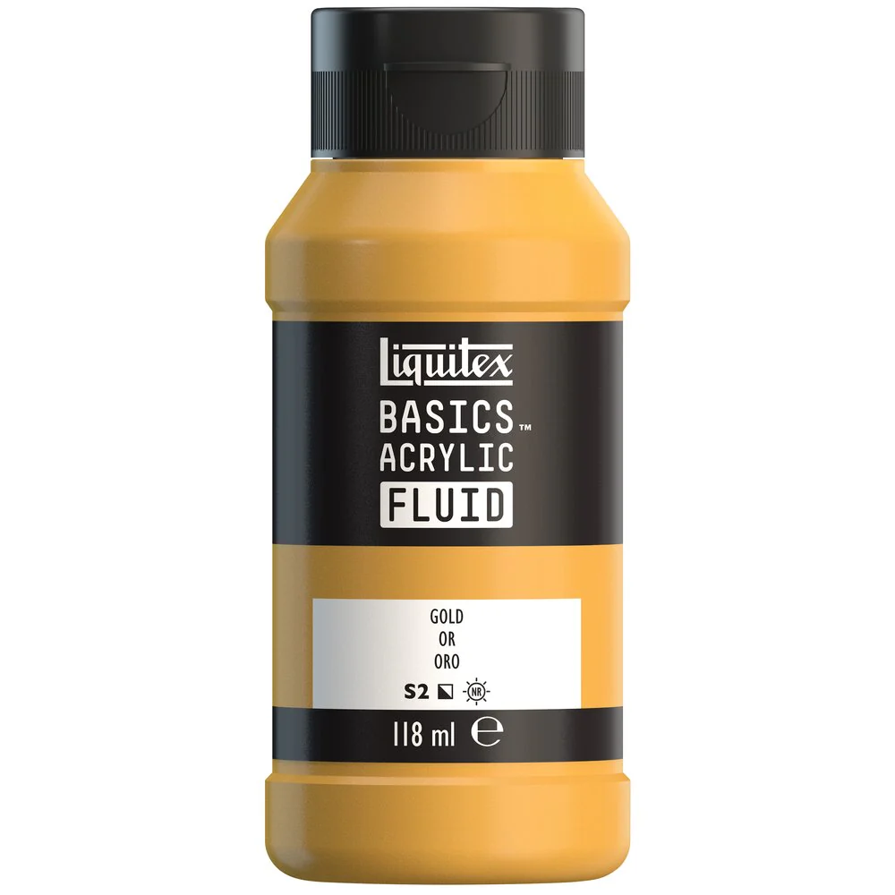 Basics Acrylic Fluid Color - Gold - Image 2