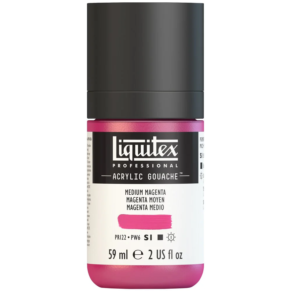 Professional Acrylic Gouache - Medium Magenta - Image 2